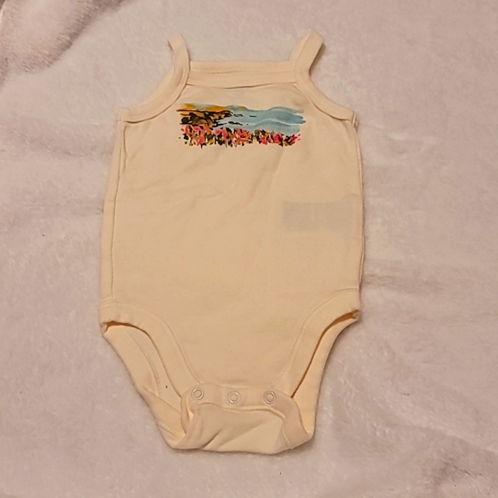 Infant Old Navy- 3 to 6 months spaghetti strap onesie cream color
